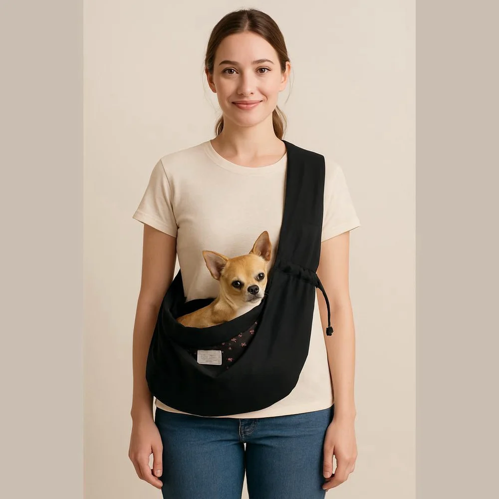 Unisex FurryFido Pet Carrier Black Pink Star One Size